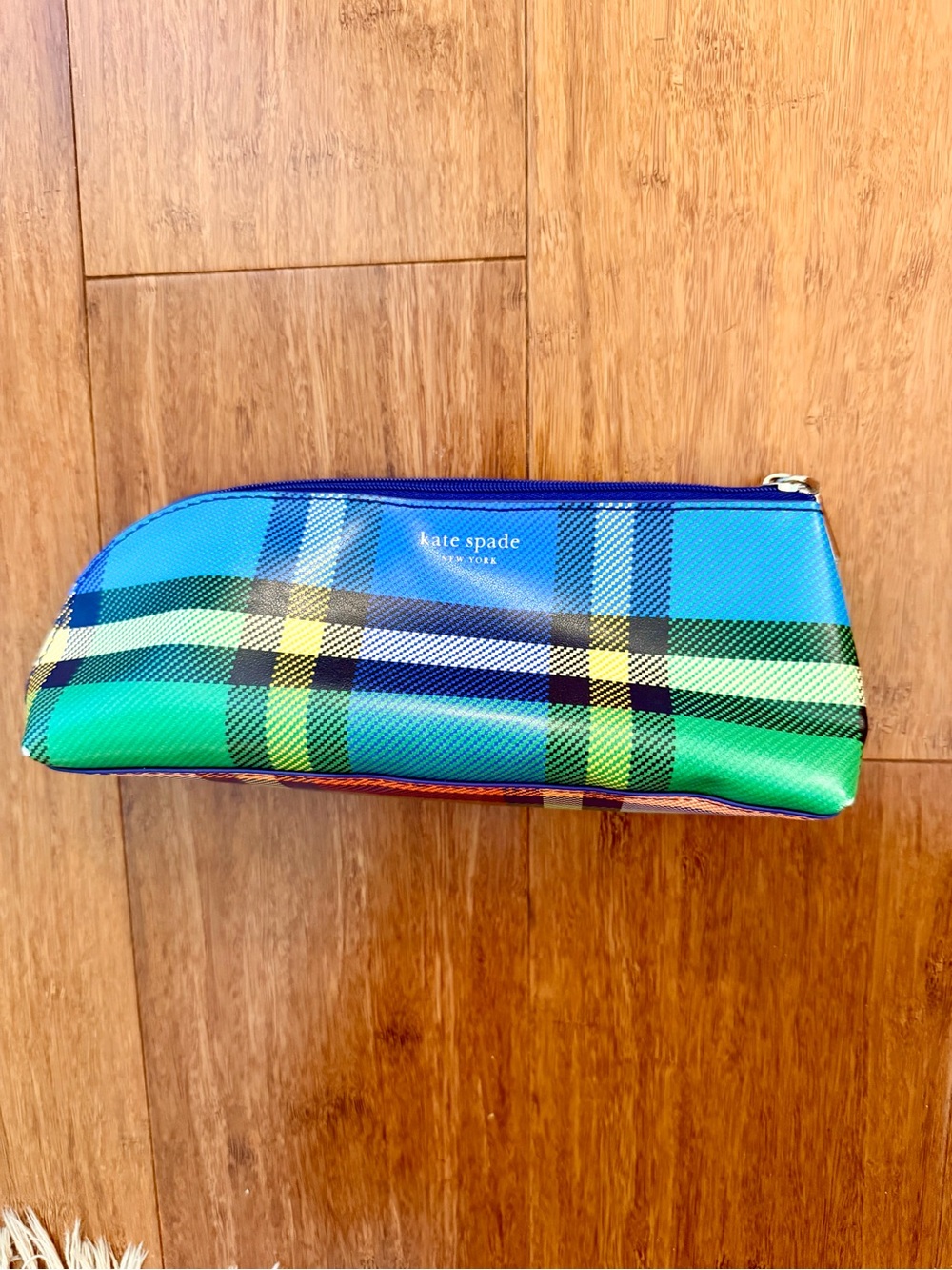 kate spade Plaid Zip Cosmetic Pouch - Multicolor